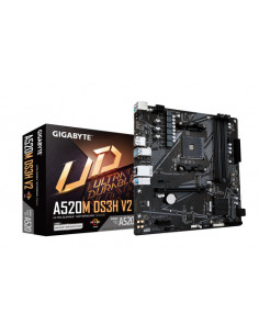 GIGABYTE Scheda madre A520M DS3H V2 - Supporta CPU AMD Ryzen serie 5000 AM4, fino a 4733 MHz DDR4 (OC), PCIe 3.0 x16, LAN GbE, U