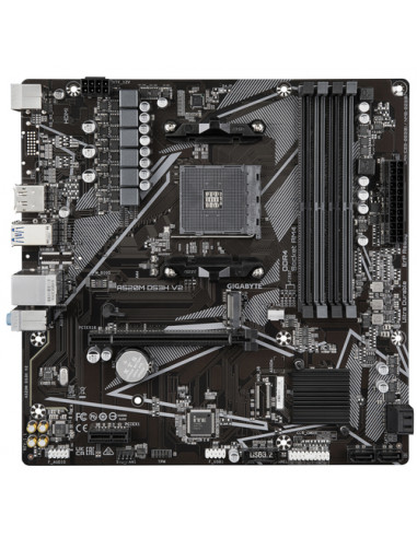 GIGABYTE Scheda madre A520M DS3H V2 - Supporta CPU AMD Ryzen serie 5000 AM4, fino a 4733 MHz DDR4 (OC), PCIe 3.0 x16, LAN GbE, U