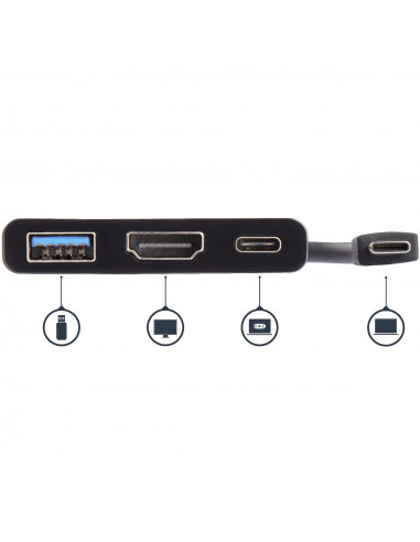 StarTech.com Adattatore multifunzione USB-C a HDMI 4K con fornitura di alimentazione e porta USB-A