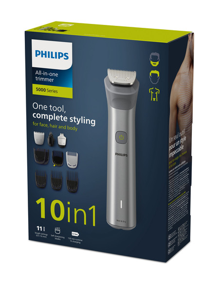 Philips Multigroom Series 5000 rasoio rifinitore all-in-one 10 in 1 per viso, testa e corpo MG5920/15