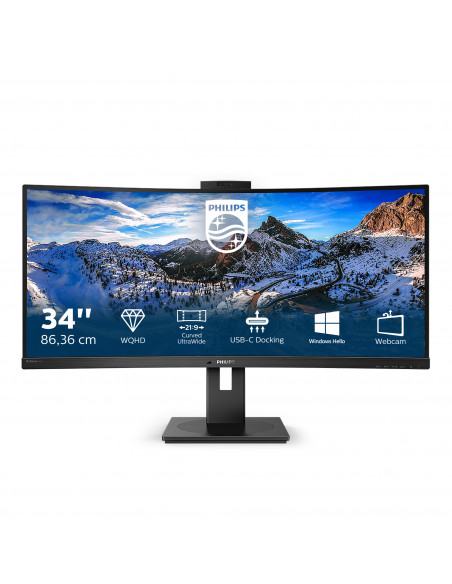 Philips P Line 346P1CRH/00 Monitor PC 86,4 cm (34") 3440 x 1440 Pixel UltraWide Quad HD LED Nero