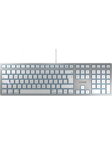 CHERRY KC 6000 SLIM FOR MAC tastiera Ufficio USB QWERTZ Tedesco Argento