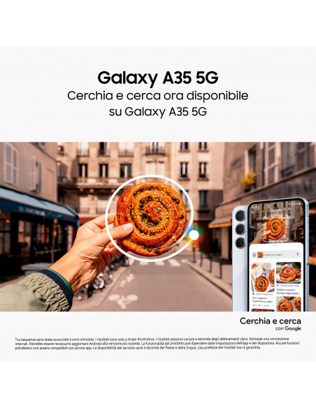 Samsung Galaxy A35 5G Display FHD+ Super AMOLED 6.6”, Android 14, 6GB RAM, 128GB, Dual SIM, Batteria 5.000 mAh, Awesome Lemon