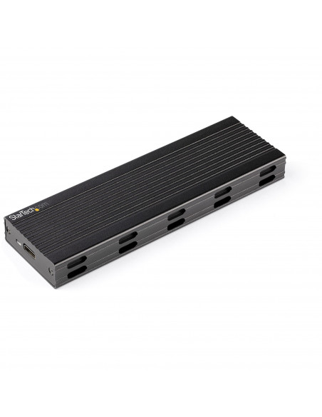 StarTech.com Enclosure USB-C a M.2 NVMe o M.2 SATA SSD 10Gbps - Case esterno portatile M.2 PCIe/SATA NGFF SSD in alluminio - Box