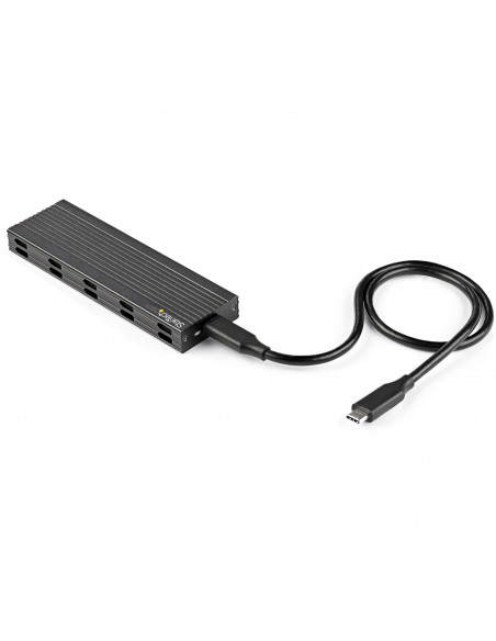 StarTech.com Enclosure USB-C a M.2 NVMe o M.2 SATA SSD 10Gbps - Case esterno portatile M.2 PCIe/SATA NGFF SSD in alluminio - Box