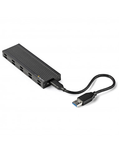 StarTech.com Enclosure USB-C a M.2 NVMe o M.2 SATA SSD 10Gbps - Case esterno portatile M.2 PCIe/SATA NGFF SSD in alluminio - Box