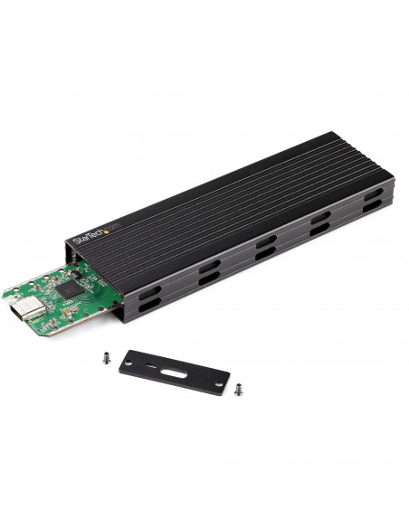StarTech.com Enclosure USB-C a M.2 NVMe o M.2 SATA SSD 10Gbps - Case esterno portatile M.2 PCIe/SATA NGFF SSD in alluminio - Box