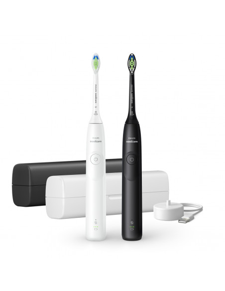 Philips 5300 Series Sonicare spazzolino elettrico sonico con base di ricarica e custodia, 2 livelli di intensità, sensore di pr