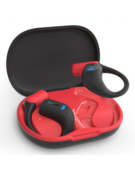 Philips Serie 6000 TAA6709BK/00 cuffia e auricolare True Wireless Stereo (TWS) A clip Sport Bluetooth Nero, Rosso