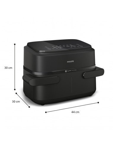 Philips Serie 1000 Airfryer con cestello flexi/doppio, friggitrice ad aria da 7.1L, 10 metodi di cottura, App per ricette NA150/