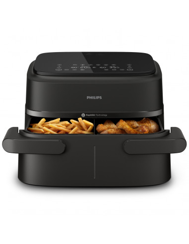 Philips Serie 1000 Airfryer con cestello flexi/doppio, friggitrice ad aria da 7.1L, 10 metodi di cottura, App per ricette NA150/
