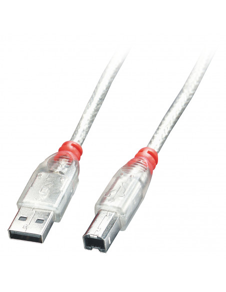 Lindy 41754 cavo USB USB 2.0 3 m USB A USB B Trasparente