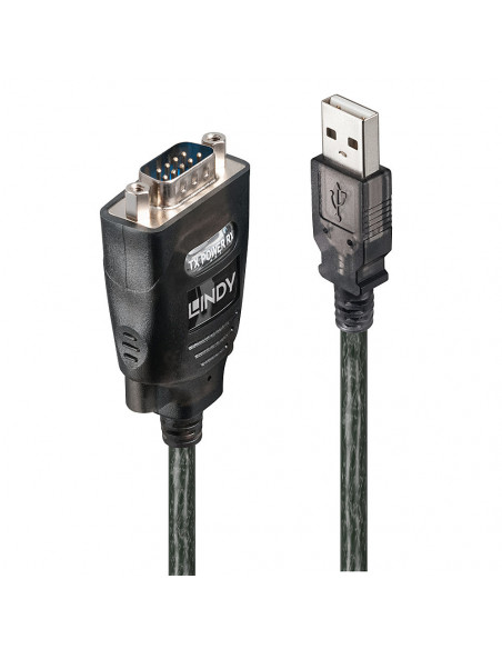 Lindy 42686 cavo seriale Nero 1,1 m USB tipo A DB-9