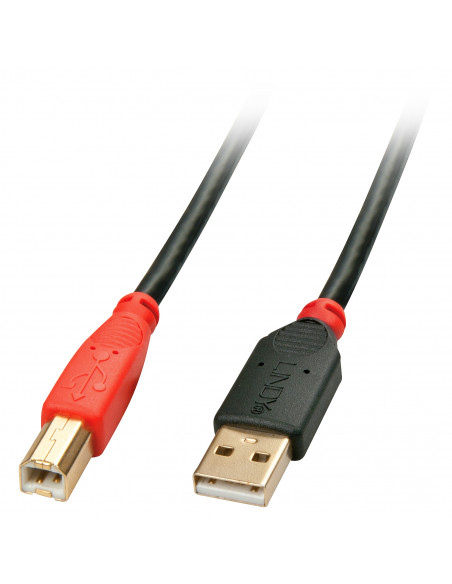 Lindy 42762 cavo USB USB 2.0 15 m USB A USB B Nero, Rosso