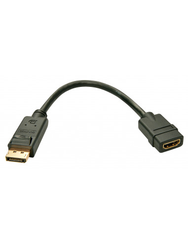 Lindy 41005 cavo e adattatore video 0,15 m DisplayPort HDMI Nero
