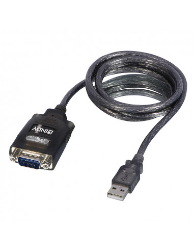 Lindy 42686 cavo seriale Nero 1,1 m USB tipo A DB-9