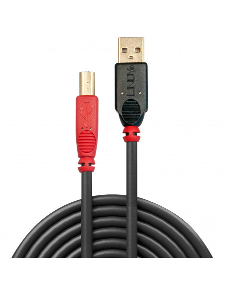 Lindy 42762 cavo USB USB 2.0 15 m USB A USB B Nero, Rosso