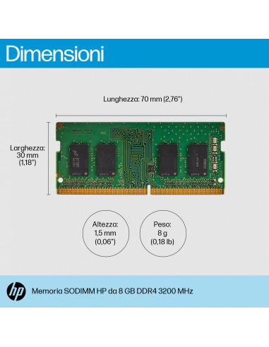 HP 8GB DDR4 3200 SODIMM Memory memoria