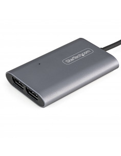 StarTech.com Adattatore Thunderbolt 3 a doppio monitor DisplayPort DP 1.4 8K - Doppio 4K 60Hz o singolo 8K/5K Thunderbolt 3 a DP 2