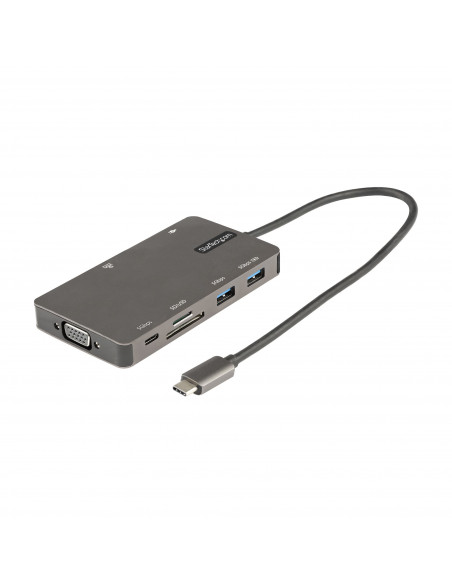 StarTech.com Adattatore Multiporta USB C - Dock da viaggio HDMI 4K 30Hz o VGA - Hub USB 3.0 5Gbps (porte USB A / USB C) - 100W P
