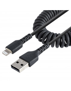 StarTech.com Cavo Lightning a USB- A da 50 cm Certificato MFi, Cavetto iPhone Spiralato di Ricarica/Alimentazione, Resistente Ca