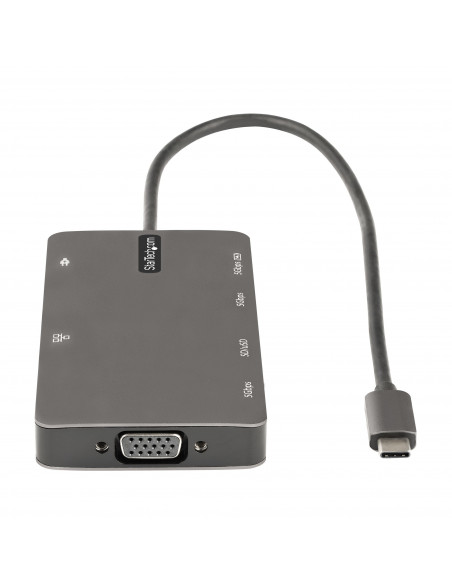 StarTech.com Adattatore Multiporta USB C - Dock da viaggio HDMI 4K 30Hz o VGA - Hub USB 3.0 5Gbps (porte USB A / USB C) - 100W P