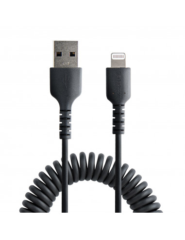 StarTech.com Cavo Lightning a USB- A da 50 cm Certificato MFi, Cavetto iPhone Spiralato di Ricarica/Alimentazione, Resistente Ca