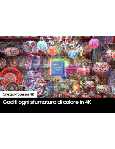 Samsung Series 7 TV UE50CU7170UXZT Crystal UHD 4K, Smart TV 50" Processore Crystal 4K, OTS Lite, Black 2023