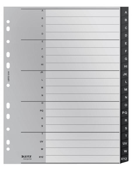 Leitz 12190000 divisore Polipropilene (PP) Nero 1 pz