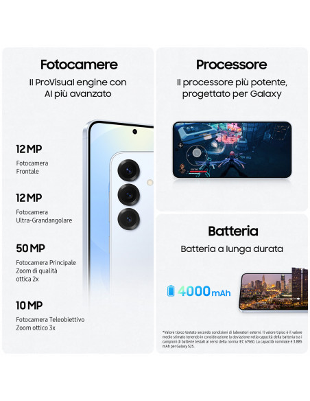 Samsung Galaxy S25 Smartphone AI, Display 6.2'' FHD+ Dynamic AMOLED 2X, Fotocamera 50MP, RAM 12GB, 256GB, 4.000 mAh, Navy