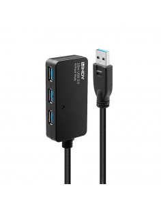 Lindy 43159 hub di interfaccia USB 3.2 Gen 1 (3.1 Gen 1) Type-A 5000 Mbit/s Nero