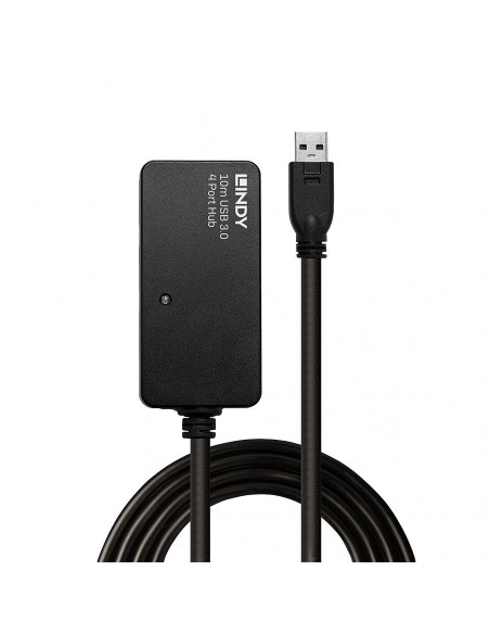 Lindy 43159 hub di interfaccia USB 3.2 Gen 1 (3.1 Gen 1) Type-A 5000 Mbit/s Nero