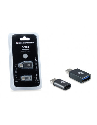 Conceptronic DONN04G adattatore per inversione del genere dei cavi USB 3.1 Gen 1 Type-C, USB 2.0 Type-C USB 3.1 Gen 1 Type-A, US