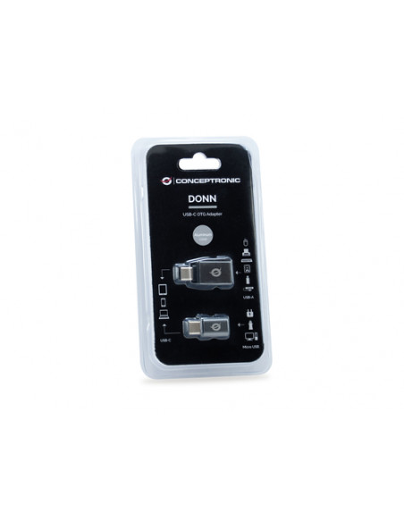 Conceptronic DONN04G adattatore per inversione del genere dei cavi USB 3.1 Gen 1 Type-C, USB 2.0 Type-C USB 3.1 Gen 1 Type-A, US