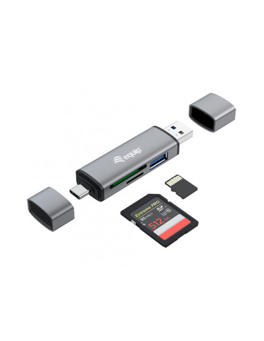 Equip 245460 lettore di schede USB 3.2 Gen 1 (3.1 Gen 1) Type-A/Type-C Grigio