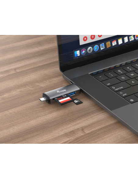 Equip 245460 lettore di schede USB 3.2 Gen 1 (3.1 Gen 1) Type-A/Type-C Grigio