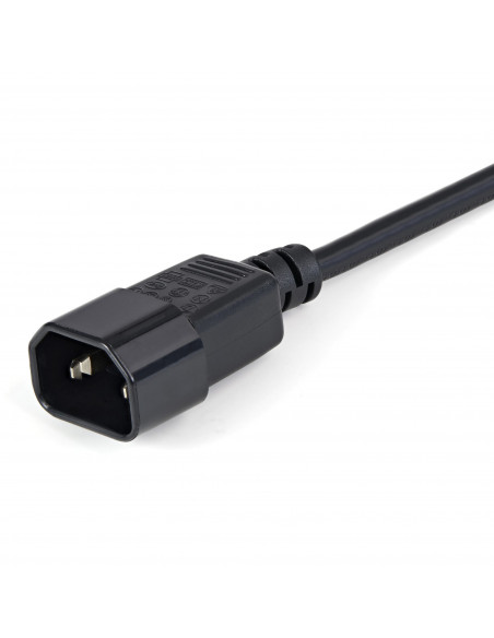 StarTech.com Cavo Prolunga di Alimentazione da 1m, Prolunga Elettrica AC per Computer/Stampante/Monitor da C14 a C13, 10A-125V, 