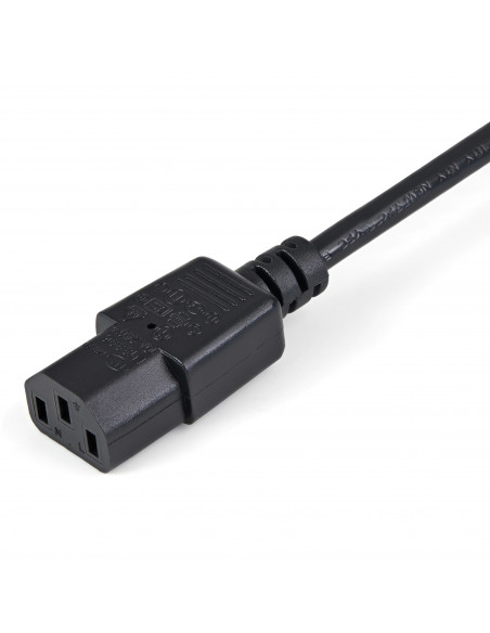 StarTech.com Cavo Prolunga di Alimentazione da 1m, Prolunga Elettrica AC per Computer/Stampante/Monitor da C14 a C13, 10A-125V, 