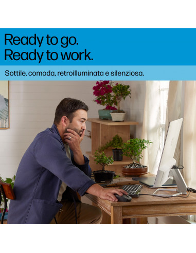 HP Tastiera cablata retroilluminata multidispositivo 405