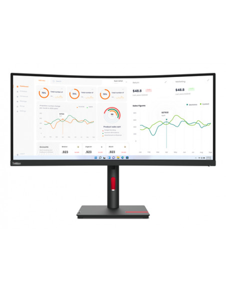 Lenovo ThinkVision T34w-30 LED display 86,4 cm (34") 3440 x 1440 Pixel Wide Quad HD Nero