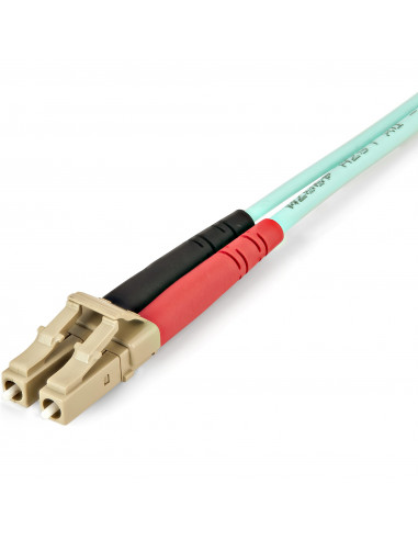 StarTech.com Cavo in fibra ottica multimodale da LC/UPC a LC/UPC OM4 da 2 m - Fibra LOMMF/VCSEL Zipcord da 50/125 µm, Reti 100G