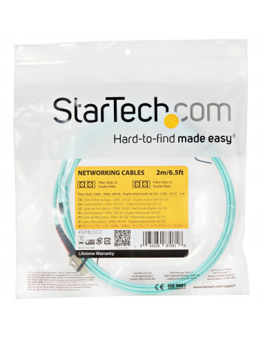 StarTech.com Cavo in fibra ottica multimodale da LC/UPC a LC/UPC OM4 da 2 m - Fibra LOMMF/VCSEL Zipcord da 50/125 µm, Reti 100G