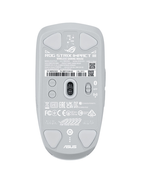 ASUS ROG Strix Impact III Wireless mouse Gaming Ambidestro RF senza fili + Bluetooth Ottico 36000 DPI