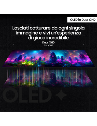 Samsung S49DG910SU Monitor PC 124,5 cm (49") 5120 x 1440 Pixel Dual QHD OLED Argento