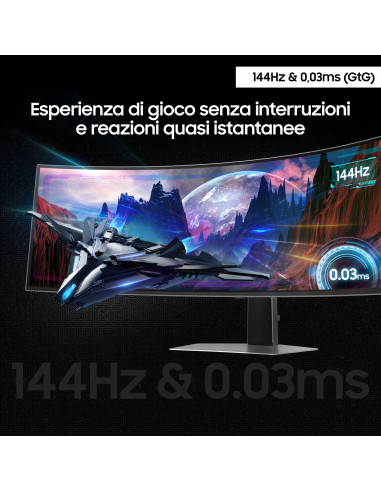 Samsung S49DG910SU Monitor PC 124,5 cm (49") 5120 x 1440 Pixel Dual QHD OLED Argento