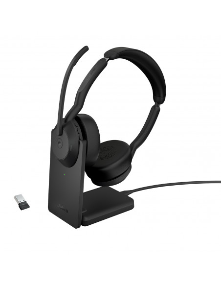 Jabra 25599-999-989 cuffia e auricolare Con cavo e senza cavo A Padiglione Ufficio Bluetooth Base di ricarica Nero