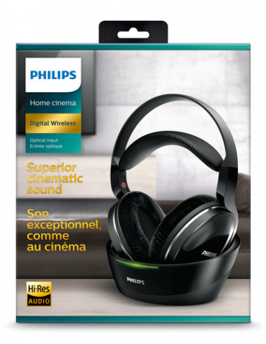 Philips SHD8850/12 cuffia e auricolare Cuffie Wireless A Padiglione MUSICA Nero