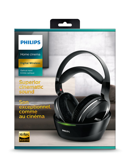 Philips SHD8850/12 cuffia e auricolare Cuffie Wireless A Padiglione MUSICA Nero