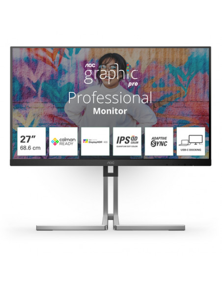 AOC Q27U3CV Monitor PC 68,6 cm (27") 2560 x 1440 Pixel 4K Ultra HD LCD Nero
