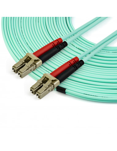 StarTech.com Cavo in fibra ottica multimodale da LC/UPC a LC/UPC OM4 da 15 m - Fibra LOMMF/VCSEL Zipcord da 50/125 µm, Reti 100
